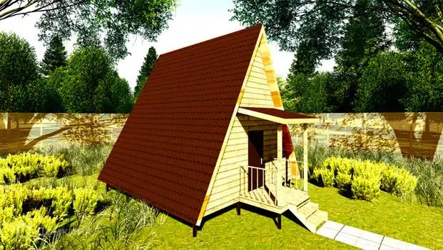 Проект дома «Проект №34» компании Земле-Строй из материала Каркасный дом площадью 36м² под ключ за 1140000₽ в Луганске | 1 этаж, 2 спальни, 1 санузел – Домклик