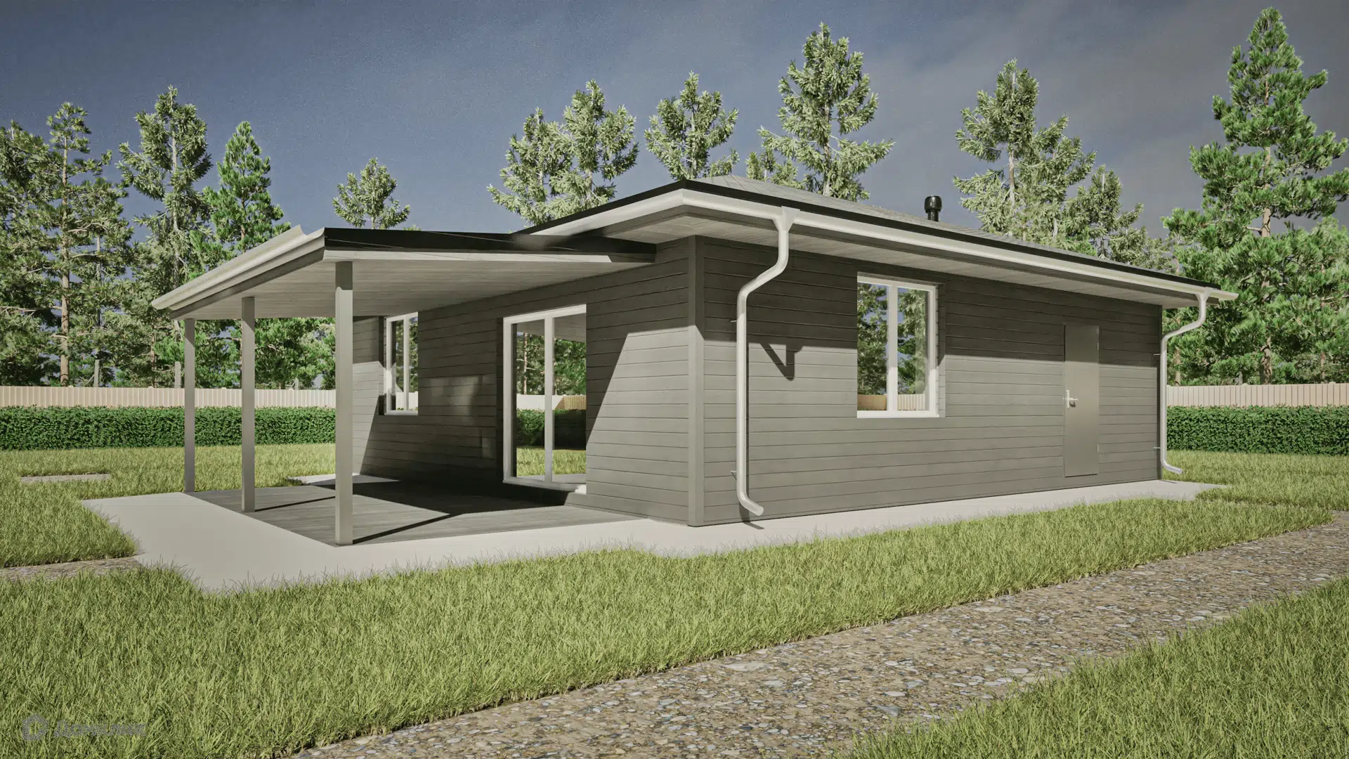 Проект дома «КДП 67» компании Красивые Дома Приморья из материала Газобетонные блоки площадью 85.4м² под ключ за 5733000₽ в Донецке | 1 этаж, 2 спальни, 1 санузел – Домклик