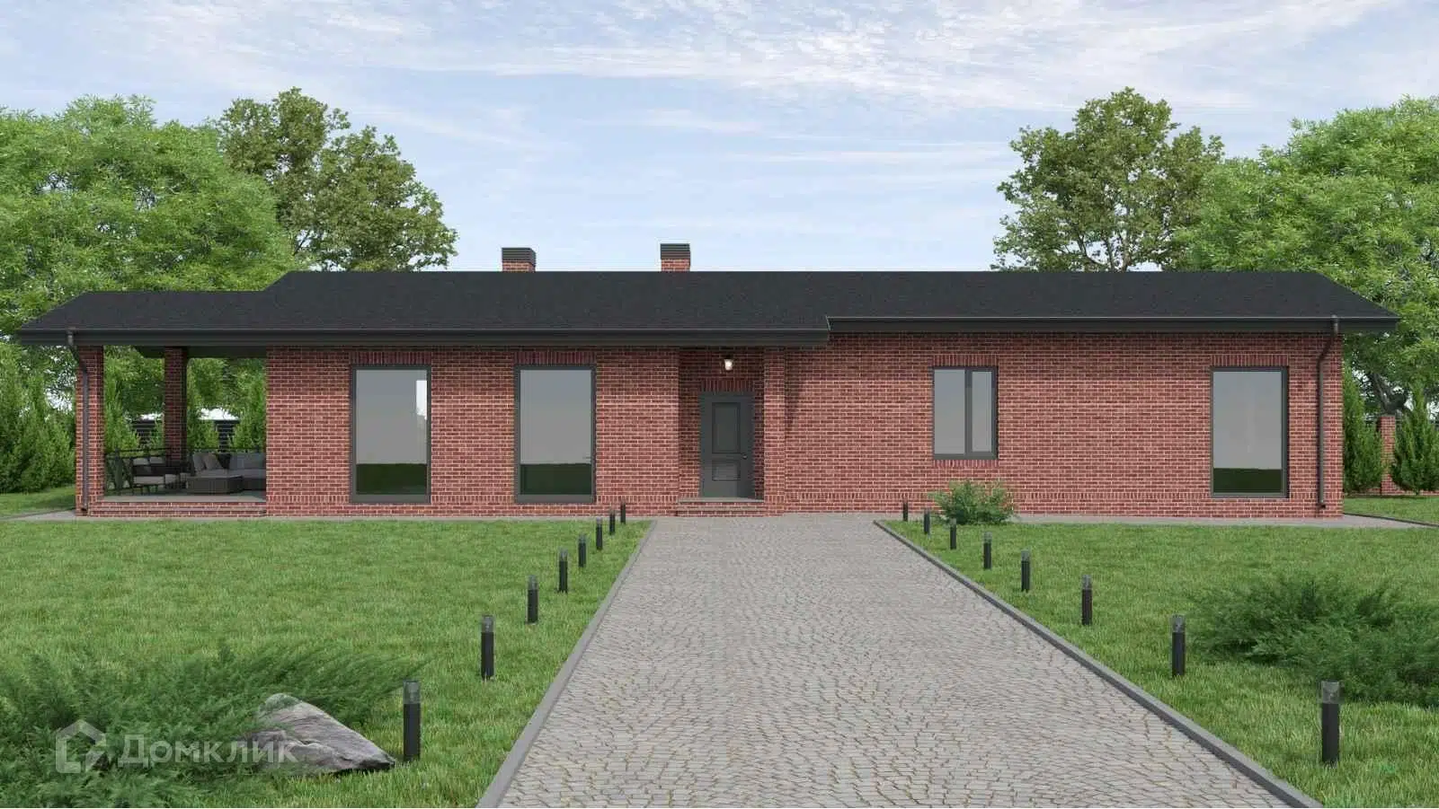 Проект дома «Фермерский» компании РСК СТРОЙквартал из материала Кирпич площадью 155м² под ключ за 10635000₽ в Донецке | 1 этаж, 3 спальни, 2 санузла – Домклик