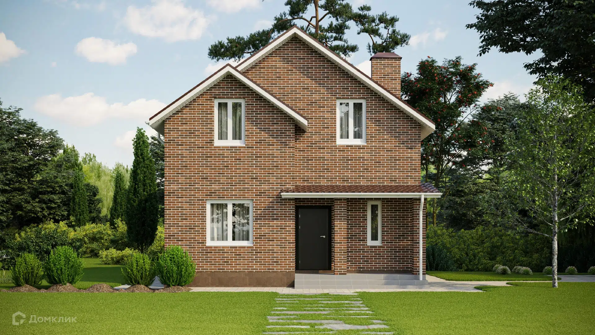 Проект дома «БРАИТ-93» компании ООО СК «БРАИТ ГРУПП» из материала Кирпич площадью 89м² под ключ за 4495000₽ в Донецке | 2 этажа, 4 спальни, 2 санузла – Домклик