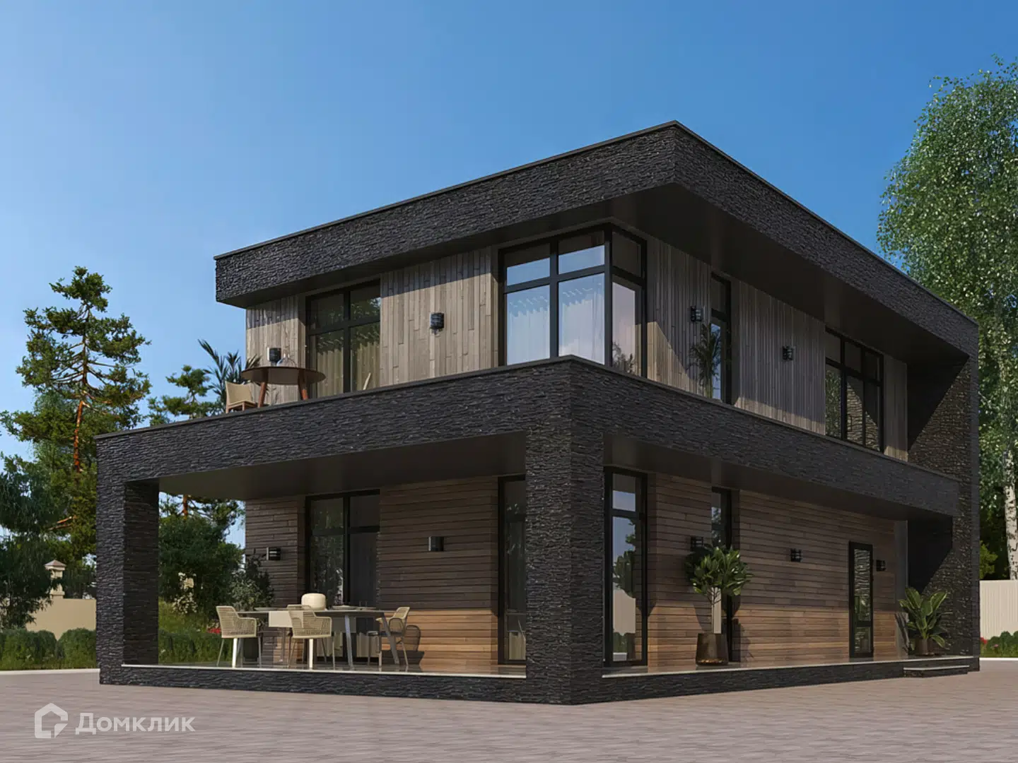Проект дома «Кеймбридж» компании Вигвам.ру из материала Газобетонные блоки площадью 192.6м² под ключ за 9219820₽ в Луганске | 2 этажа, 4 спальни, 2 санузла – Домклик