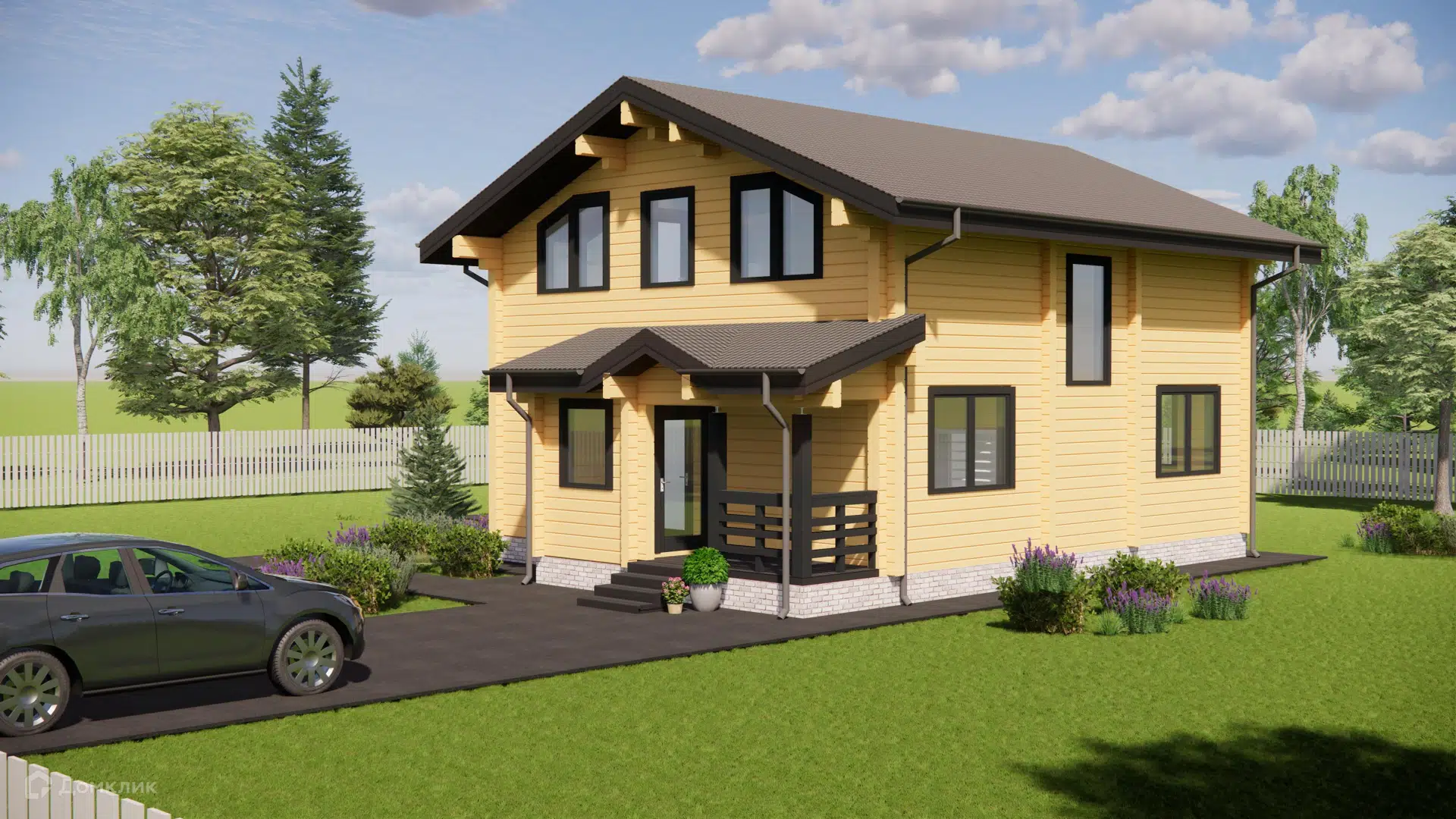 Проект дома «СЕВЕР 152» компании ДРЕВКАР из материала Клееный брус площадью 151.7м² под ключ за 10959262₽ в Донецке | 2 этажа, 4 спальни, 2 санузла – Домклик