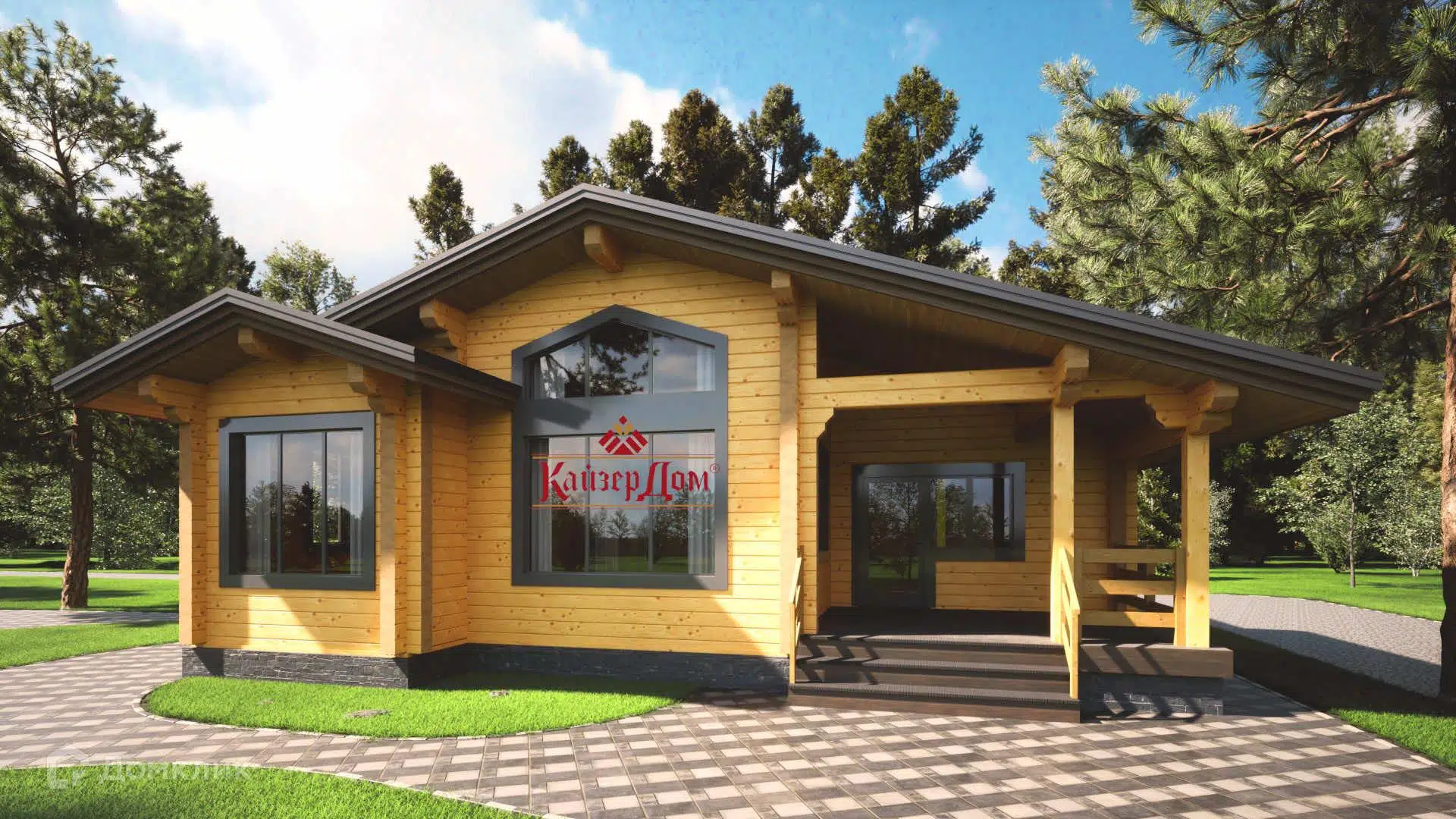 Проект дома «Северный КБ» компании КайзерДом из материала Клееный брус площадью 118м² под ключ за 8890000₽ в Донецке | 1 этаж, 3 спальни, 1 санузел – Домклик