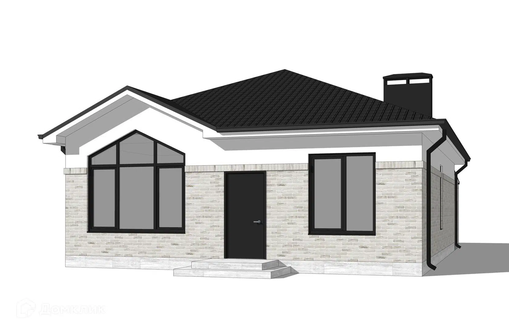 Проект дома «Проект №320» компании Новация из материала Керамические блоки площадью 83м² под ключ за 5800000₽ в Донецке | 1 этаж, 3 спальни, 2 санузла – Домклик