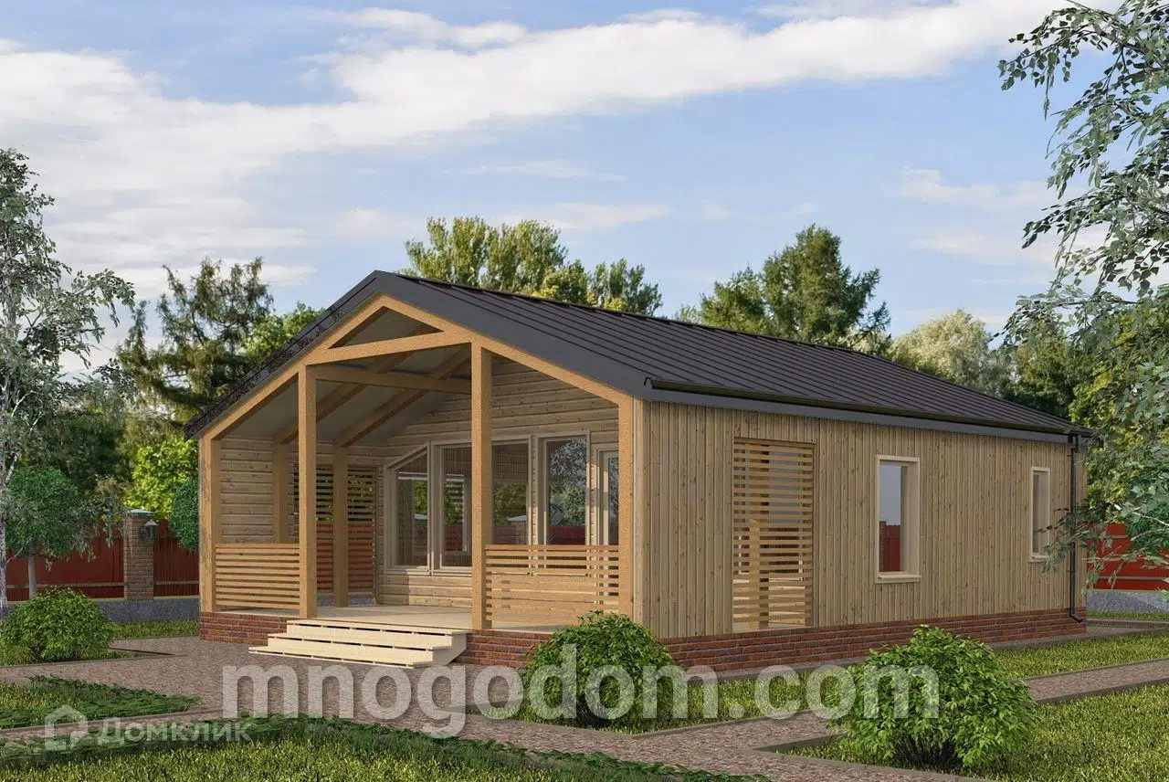 Проект дома «Дом Ной» компании ООО МногоДом из материала Каркасный дом площадью 77м² под ключ за 2849000₽ в Донецке | 1 этаж, 1 спальня, 1 санузел – Домклик