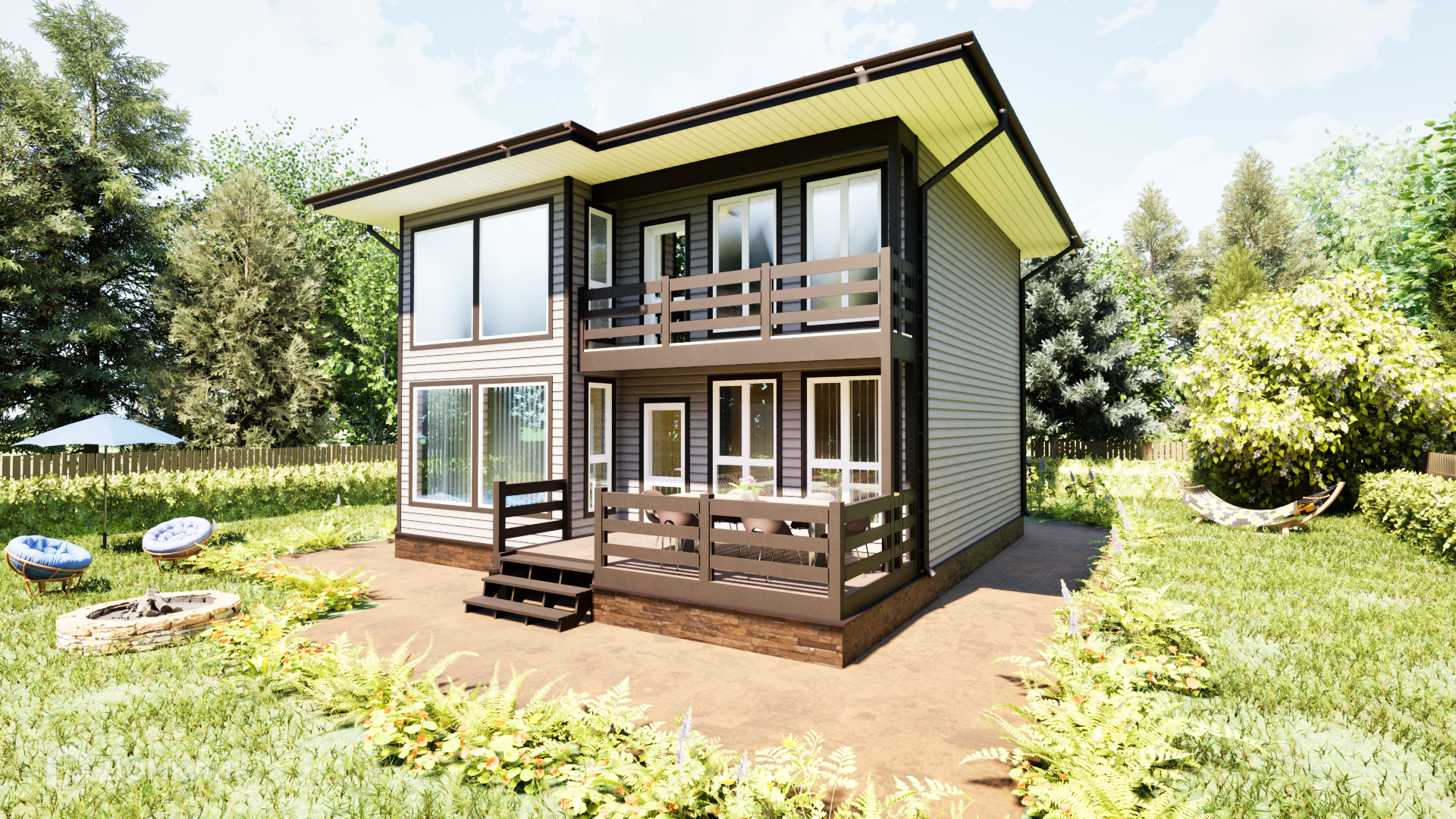 Проект дома «Император - 1 К-200 8,5х9 м (Заходи и Живи) В» компании Теремъ из материала Каркасный дом площадью 133м² под ключ за 11648849₽ в Донецке | 2 этажа, 4 спальни, 3 санузла – Домклик