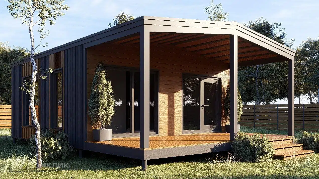 Проект дома «Модульный дом Таганай 2.0» компании Стройкаркас из материала Каркасный дом площадью 45.2м² под ключ за 2253000₽ в Донецке | 1 этаж, 1 спальня, 1 санузел – Домклик