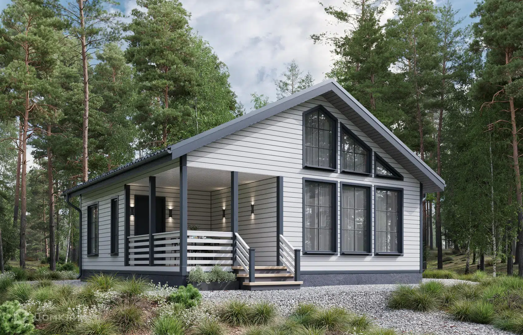 Проект дома «ДК-2 9х9 с вторым светом» компании ООО «Мой Дом из Пестово» из материала Каркасный дом площадью 69.7м² под ключ за 4972000₽ в Донецке | 1 этаж, 3 спальни, 1 санузел – Домклик