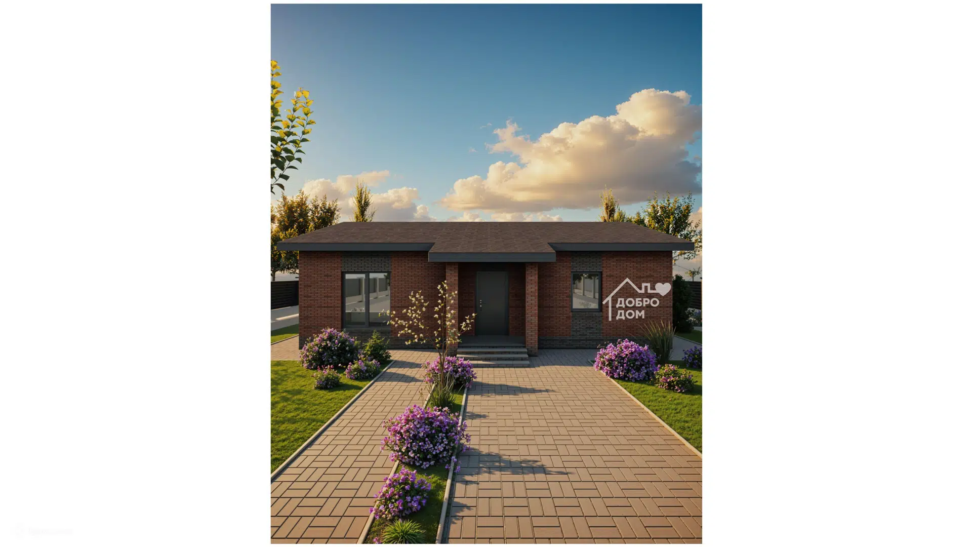 Проект дома «Коттедж Самурай» компании СК «Добро Дом» из материала Газобетонные блоки площадью 126м² под ключ за 7000000₽ в Донецке | 1 этаж, 3 спальни, 2 санузла – Домклик