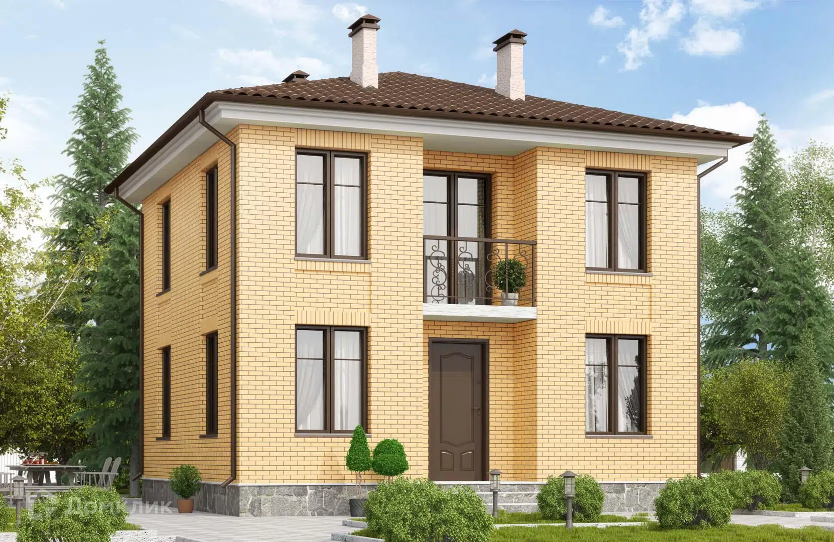 Проект дома «Проект №44» компании Новация из материала Керамические блоки площадью 154м² под ключ за 8470000₽ в Донецке | 2 этажа, 4 спальни, 3 санузла – Домклик