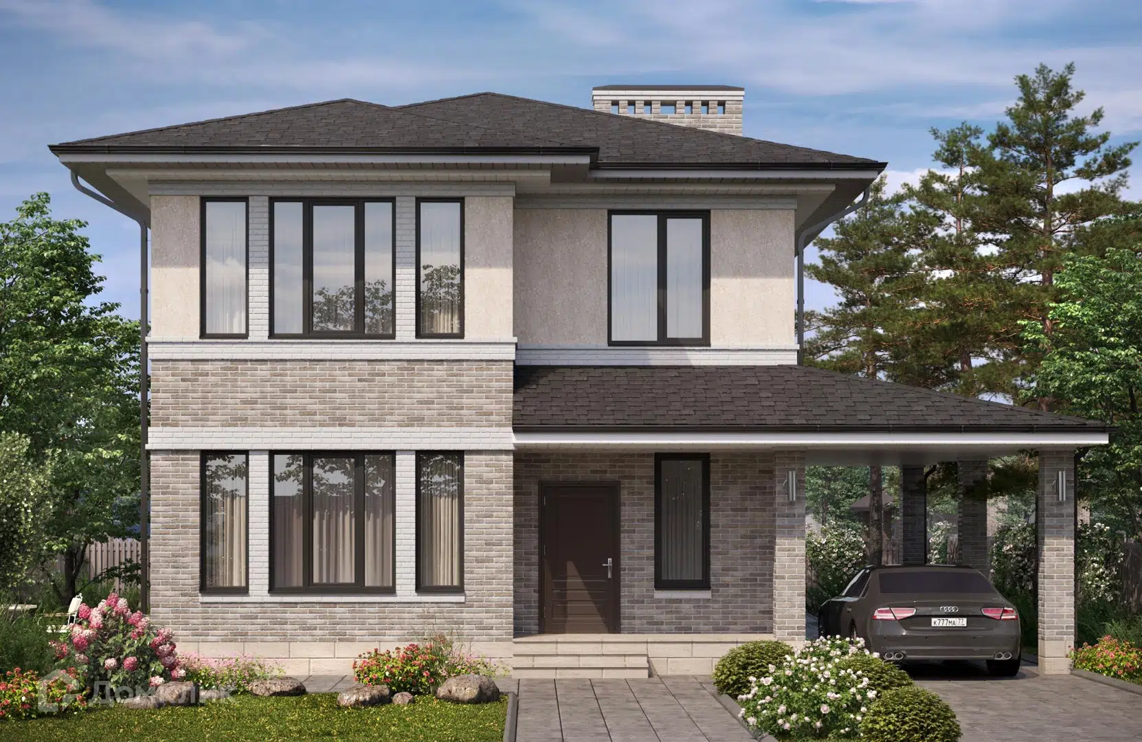 Проект дома «Проект №225-1» компании Новация из материала Газобетонные блоки площадью 147м² под ключ за 9200000₽ в Донецке | 2 этажа, 4 спальни, 2 санузла – Домклик