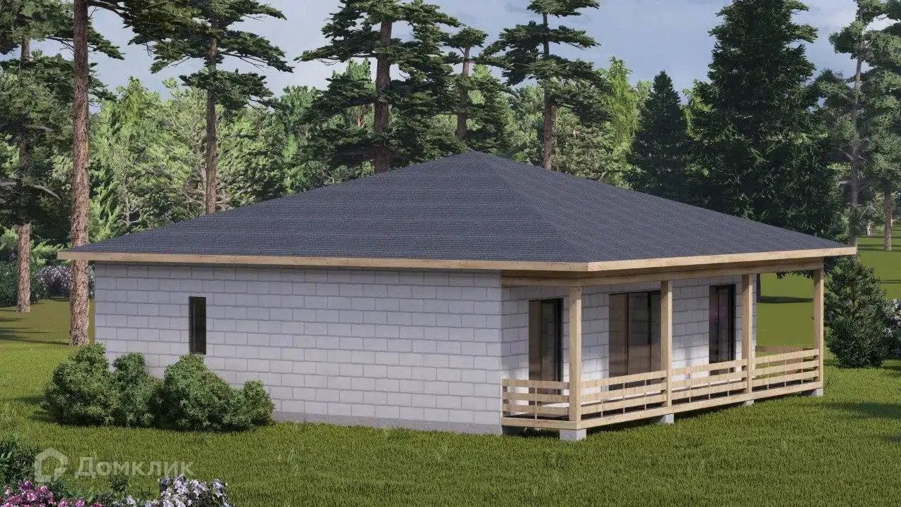 Проект дома «Дом из полистиролбетона ТА-132,5» компании Построй Свой Дом_ИП из материала Полистиролбетон площадью 132.5м² под ключ за 8682023₽ в Донецке | 1 этаж, 3 спальни, 2 санузла – Домклик