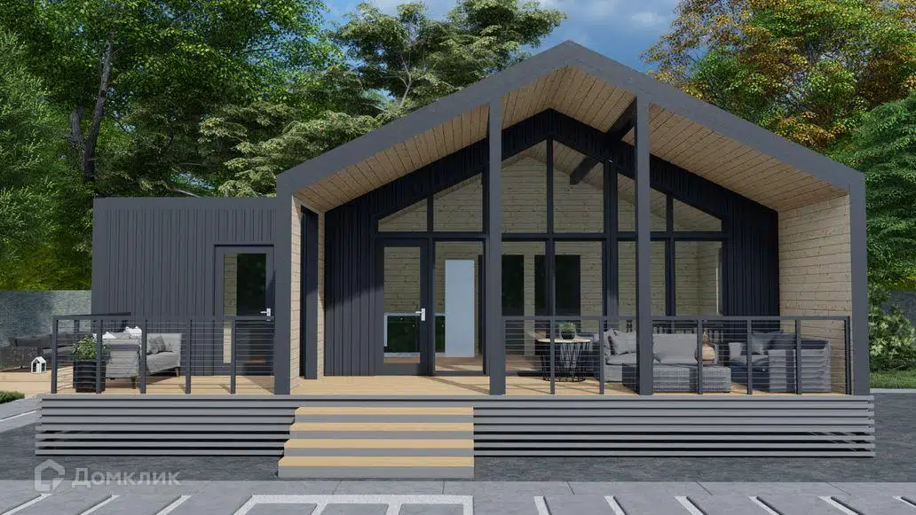Проект дома «Одноэтажный-МД 68Б» компании МАГАЗИН ДОМОВ из материала SIP-панели площадью 85м² под ключ за 5720000₽ в Донецке | 1 этаж, 2 спальни, 1 санузел – Домклик