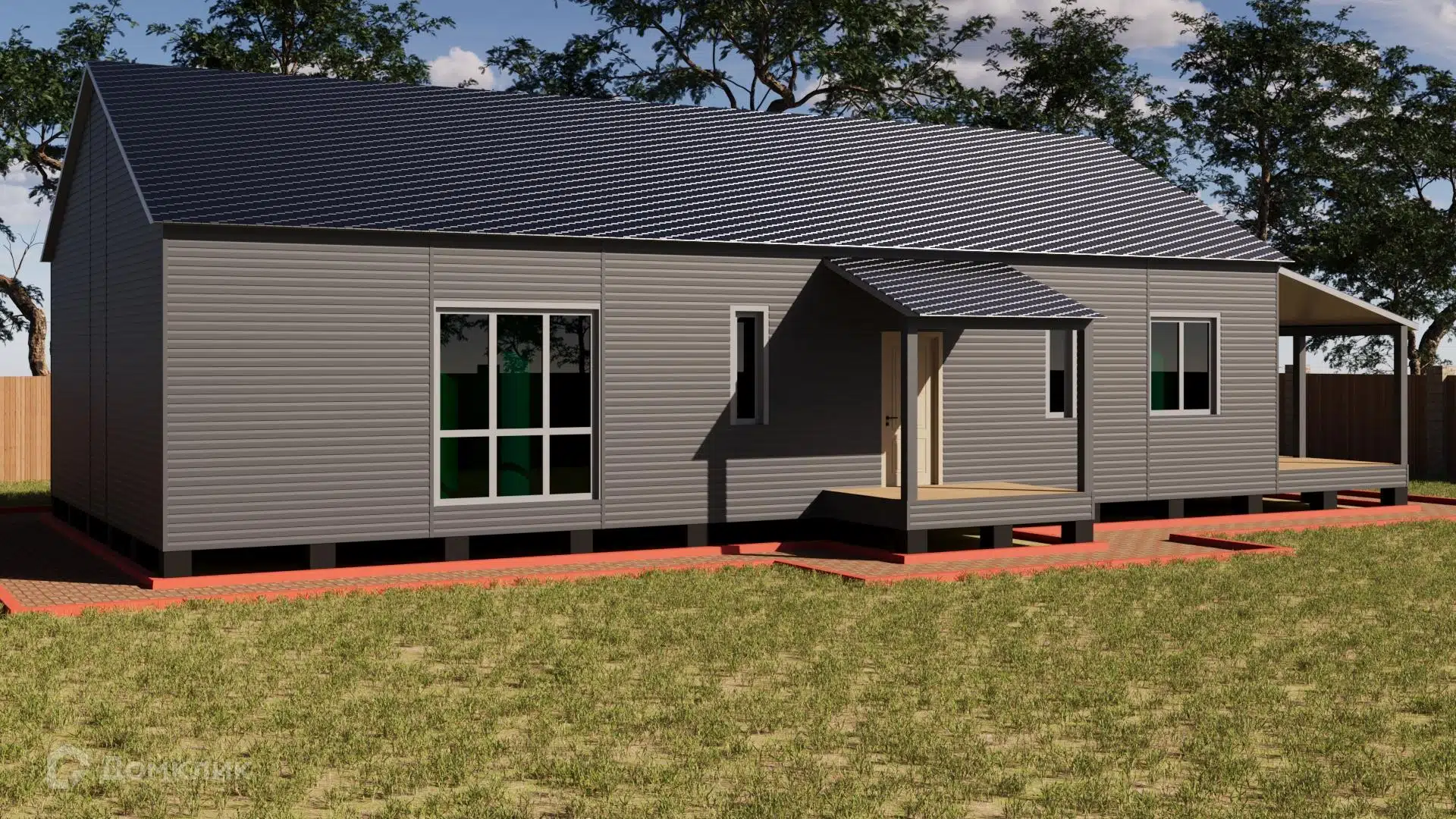 Проект дома «Красный Яр,одноэтажный» компании ССК-ДОМ из материала Каркасный дом площадью 162.6м² под ключ за 7829000₽ в Луганске | 1 этаж, 4 спальни, 2 санузла – Домклик