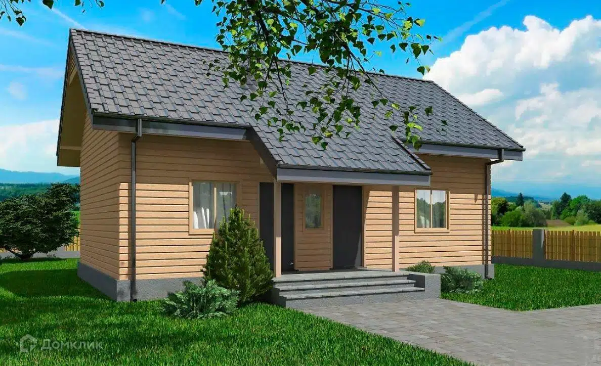 Проект дома «Стамбул» компании ООО «ЖИВЕМ ДОМА ДЕВЕЛОПМЕНТ» из материала SIP-панели площадью 61.68м² под ключ за 2760000₽ в Донецке | 1 этаж, 2 спальни, 1 санузел – Домклик