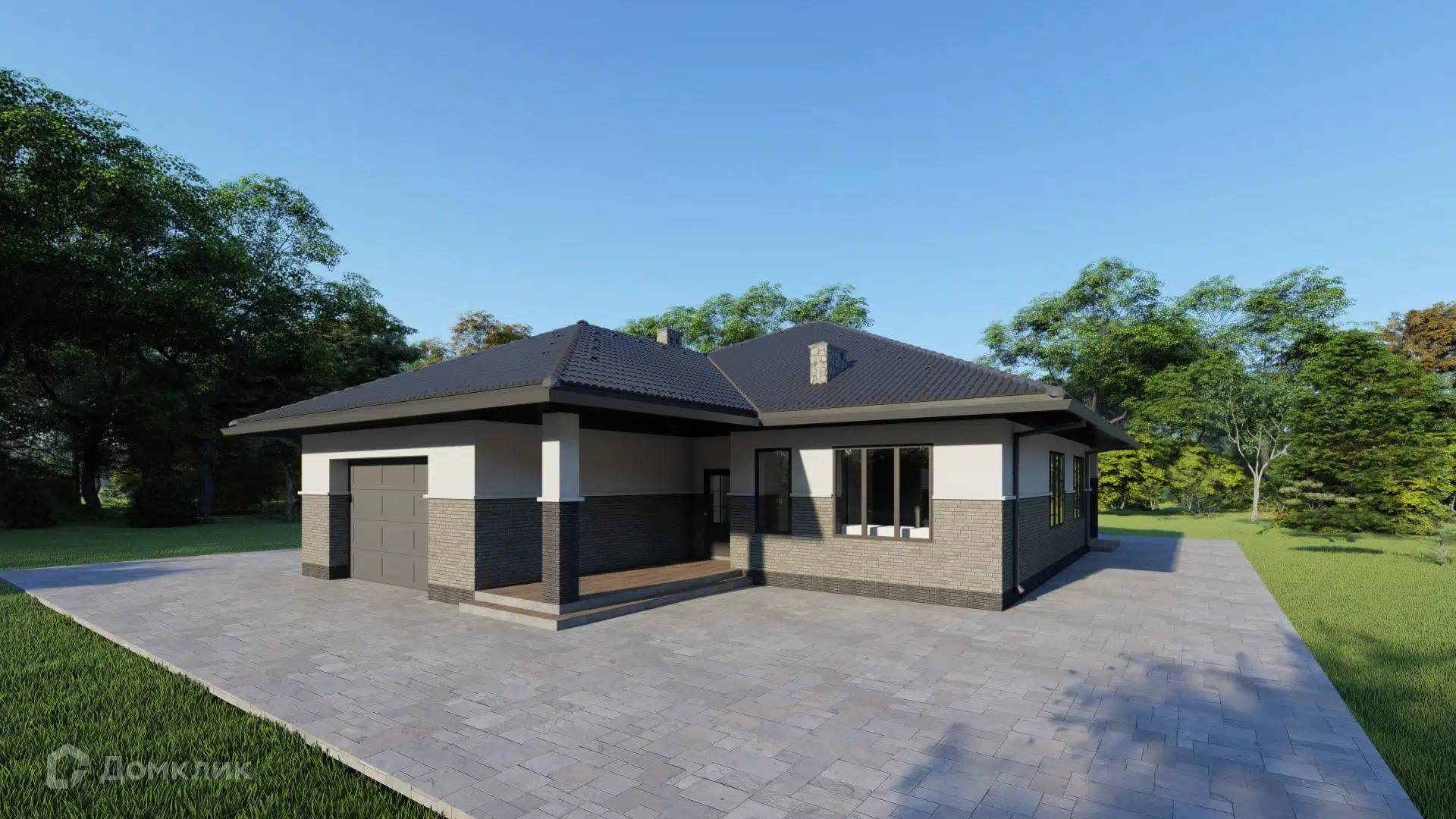 Проект дома «КС-22» компании Красный слон из материала Газобетонные блоки площадью 207.11м² под ключ за 10580000₽ в Донецке | 1 этаж, 3 спальни, 2 санузла – Домклик