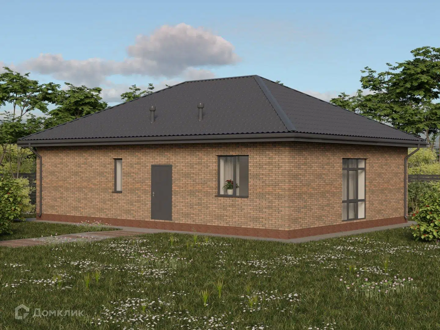 Проект дома «КС-11» компании КомфортСтрой64 из материала Керамические блоки площадью 99м² под ключ за 7750000₽ в Донецке | 1 этаж, 3 спальни, 2 санузла – Домклик