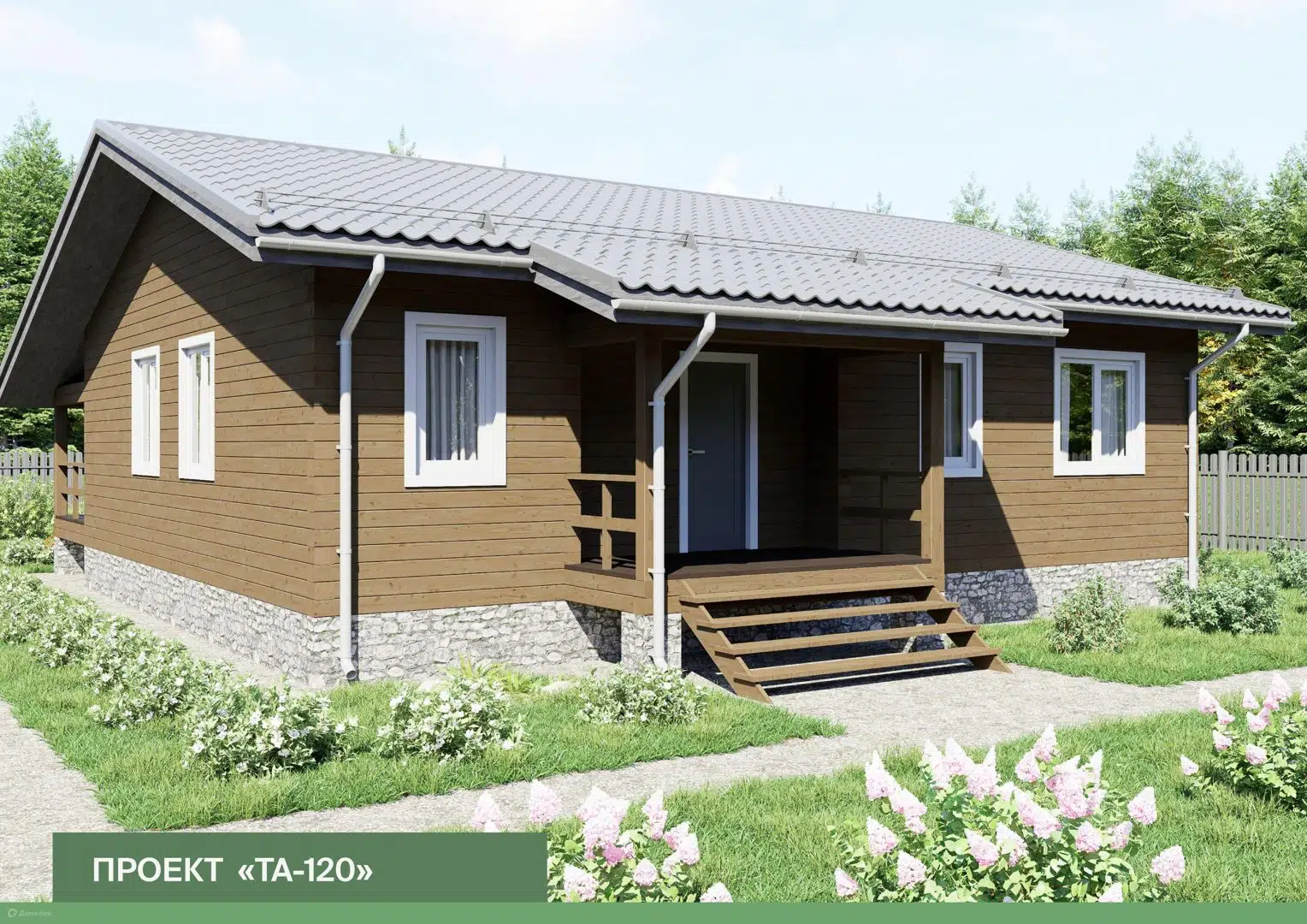 Проект дома «Проект 5» компании Построй Свой Дом_ИП из материала Профилированный брус площадью 120м² под ключ за 6000000₽ в Донецке | 1 этаж, 3 спальни, 2 санузла – Домклик