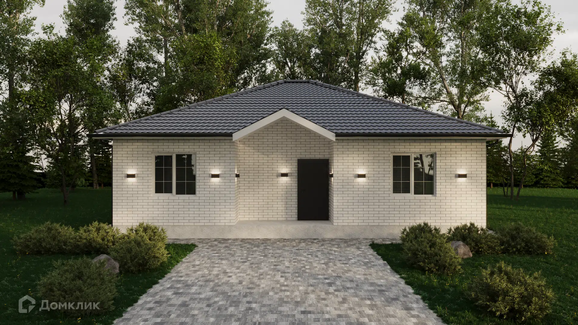 Проект дома «Дарья53» компании СК Новый Дом из материала Газосиликатные блоки площадью 116м² под ключ за 6800000₽ в Луганске | 1 этаж, 3 спальни, 2 санузла – Домклик