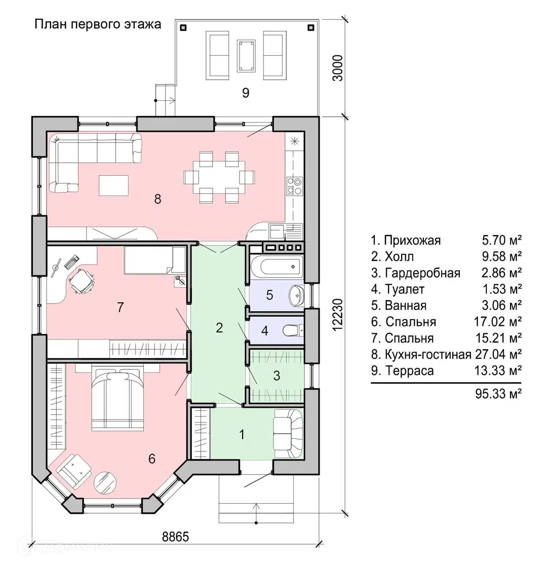 Планировка 1 этаж этажа