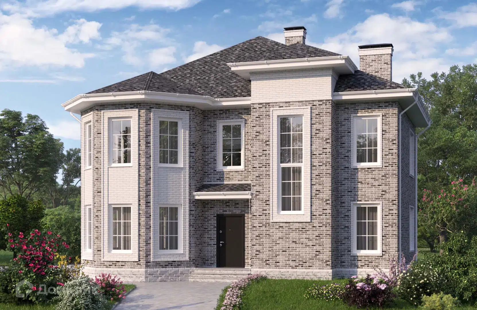 Проект дома «Проект №117» компании СПЕЦ ЗАСТРОЙЩИК из материала Кирпич площадью 174м² под ключ за 11050000₽ в Донецке | 2 этажа, 5 спален, 2 санузла – Домклик