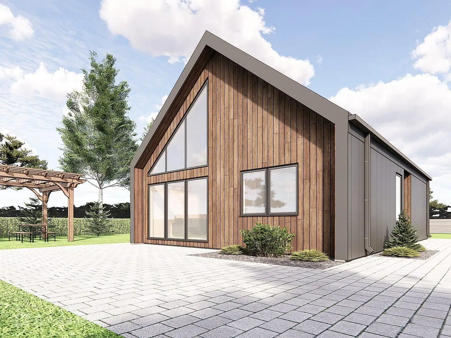 Проект дома «Двухэтажный барнхаус 114м2» компании NORTH HOUSE из материала Каркасный дом площадью 114м² под ключ за 7500000₽ в Донецке | 2 этажа, 4 спальни, 2 санузла – Домклик