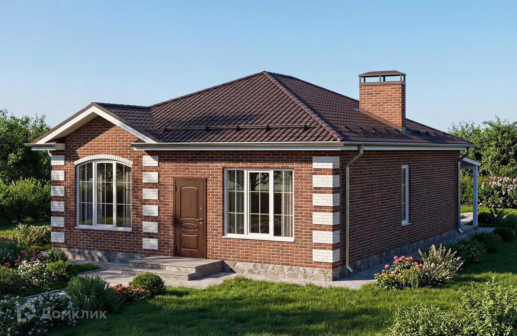 Проект дома «Проект №453» компании СК НОВАЦИЯ Санкт-Петербург и ЛО из материала Кирпич площадью 71м² под ключ за 5000000₽ в Донецке | 1 этаж, 2 спальни, 1 санузел – Домклик