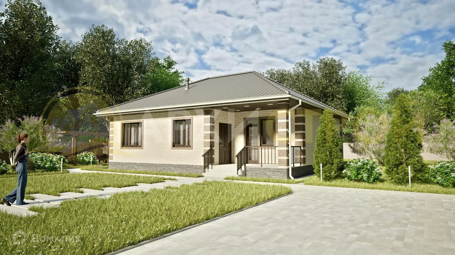 Проект дома «Проект 93,9М» компании Архистрой из материала Газобетонные блоки площадью 93.9м² под ключ за 5610000₽ в Донецке | 1 этаж, 3 спальни, 2 санузла – Домклик