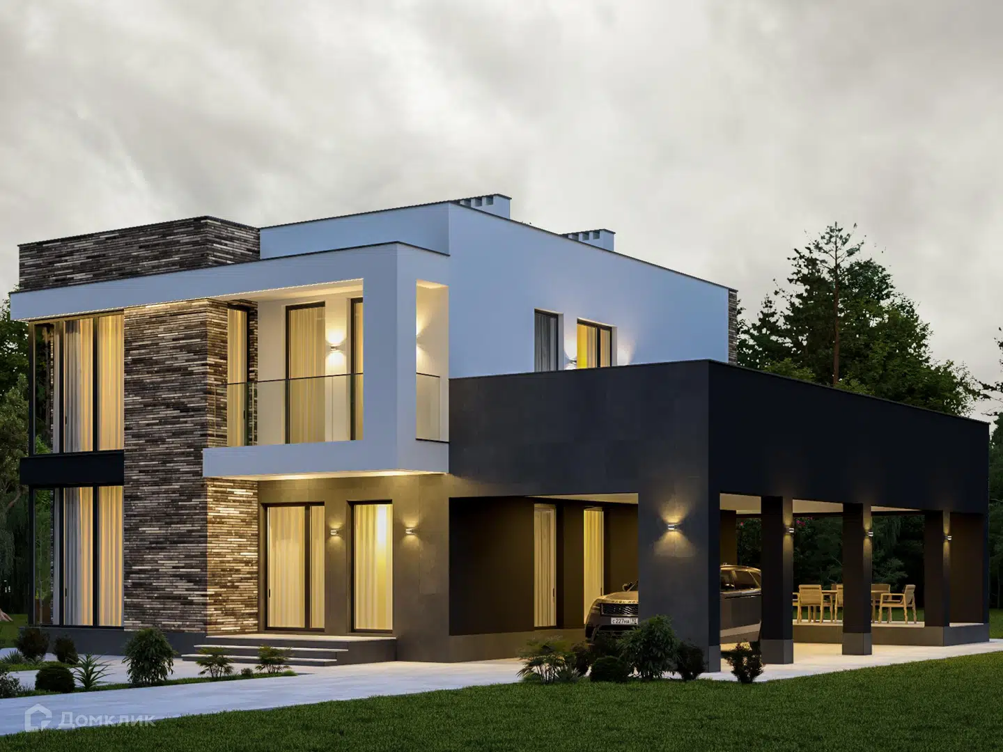 Проект дома «Nova-100» компании СК «Новация»- Анапа - Геленджик - Новороссийск из материала Керамзитобетонные блоки площадью 204м² под ключ за 14800000₽ в Донецке | 2 этажа, 4 спальни, 3 санузла – Домклик