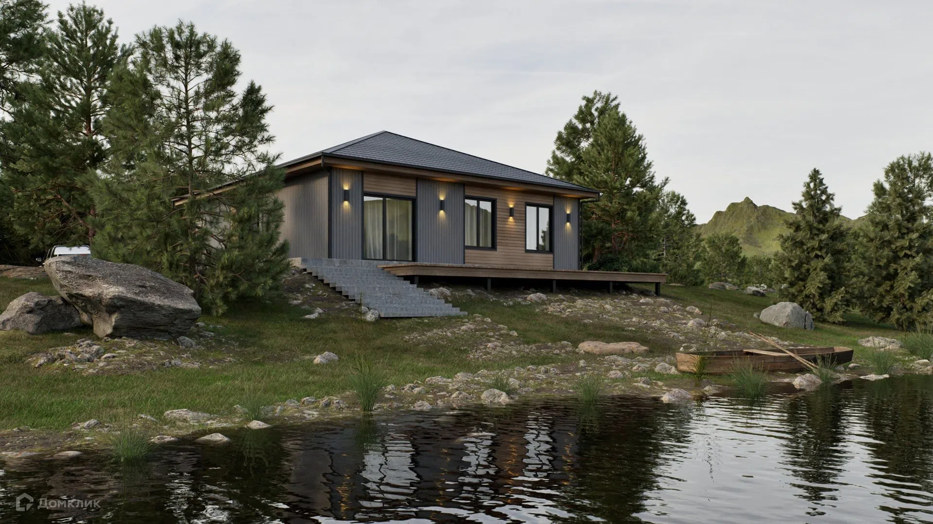 Проект дома «P-H Модерн» компании Perfect House г. Ханты-Мансийск из материала Газобетонные блоки площадью 102.5м² под ключ за 5150000₽ в Луганске | 1 этаж, 3 спальни, 2 санузла – Домклик