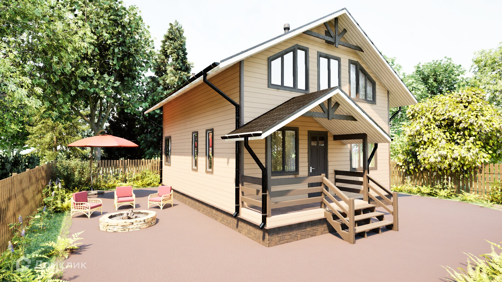 Проект дома «Норд М - 3 КП-200 9х7,5 м (Заходи и Живи) В» компании Теремъ из материала Каркасный дом площадью 111.5м² под ключ за 7323900₽ в Луганске | 2 этажа, 4 спальни, 2 санузла – Домклик