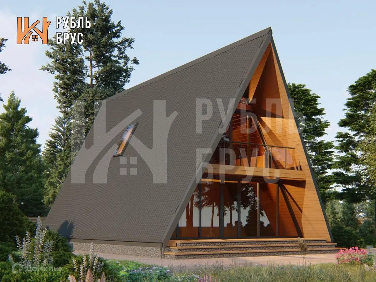 Проект дома «Каркасный дом «Шерлок»» компании РубльБрус строительство деревянных домов и бань по России. из материала Каркасный дом площадью 133м² под ключ за 5663750₽ в Донецке | 2 этажа, 3 спальни, 2 санузла – Домклик