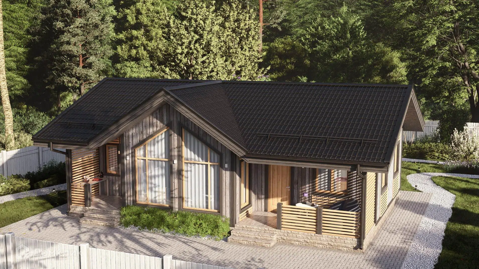 Проект дома «СВОЙ 101» компании СВОЙ из материала Каркасный дом площадью 91м² под ключ за 6487292₽ в Луганске | 1 этаж, 2 спальни, 1 санузел – Домклик