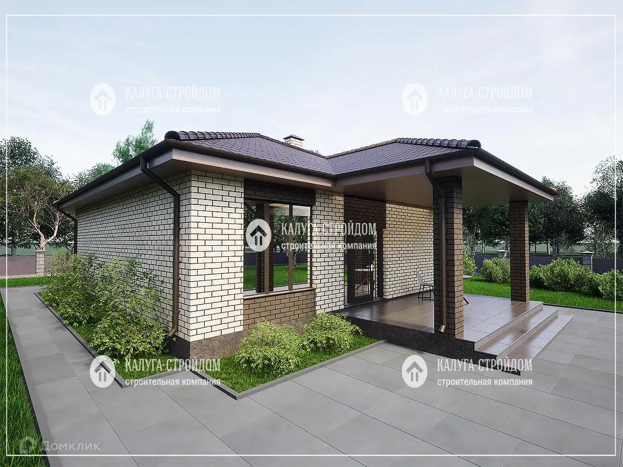 Проект дома «СП-19» компании КАЛУГА-СТРОЙДОМ из материала Газосиликатные блоки площадью 82м² под ключ за 4700000₽ в Луганске | 1 этаж, 3 спальни, 1 санузел – Домклик