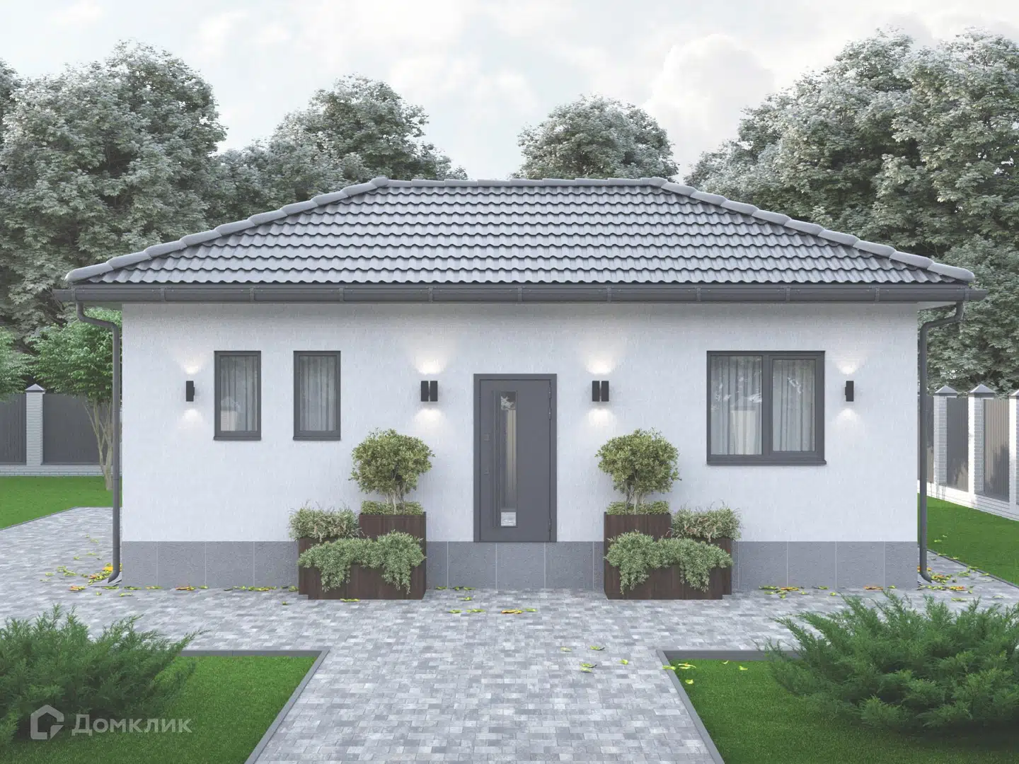 Проект дома «КС-9» компании КомфортСтрой64 из материала Керамические блоки площадью 46.6м² под ключ за 5300000₽ в Донецке | 1 этаж, 2 спальни, 1 санузел – Домклик