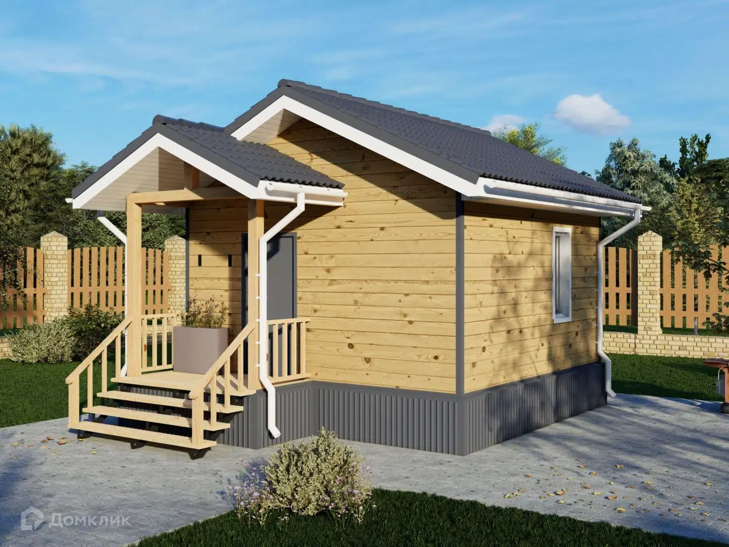 Проект дома «Проект "5х5"» компании Альфа SIP · Дома из СИП панелей из материала SIP-панели площадью 25м² под ключ за 1229564₽ в Донецке | 1 этаж, 1 спальня, 1 санузел – Домклик