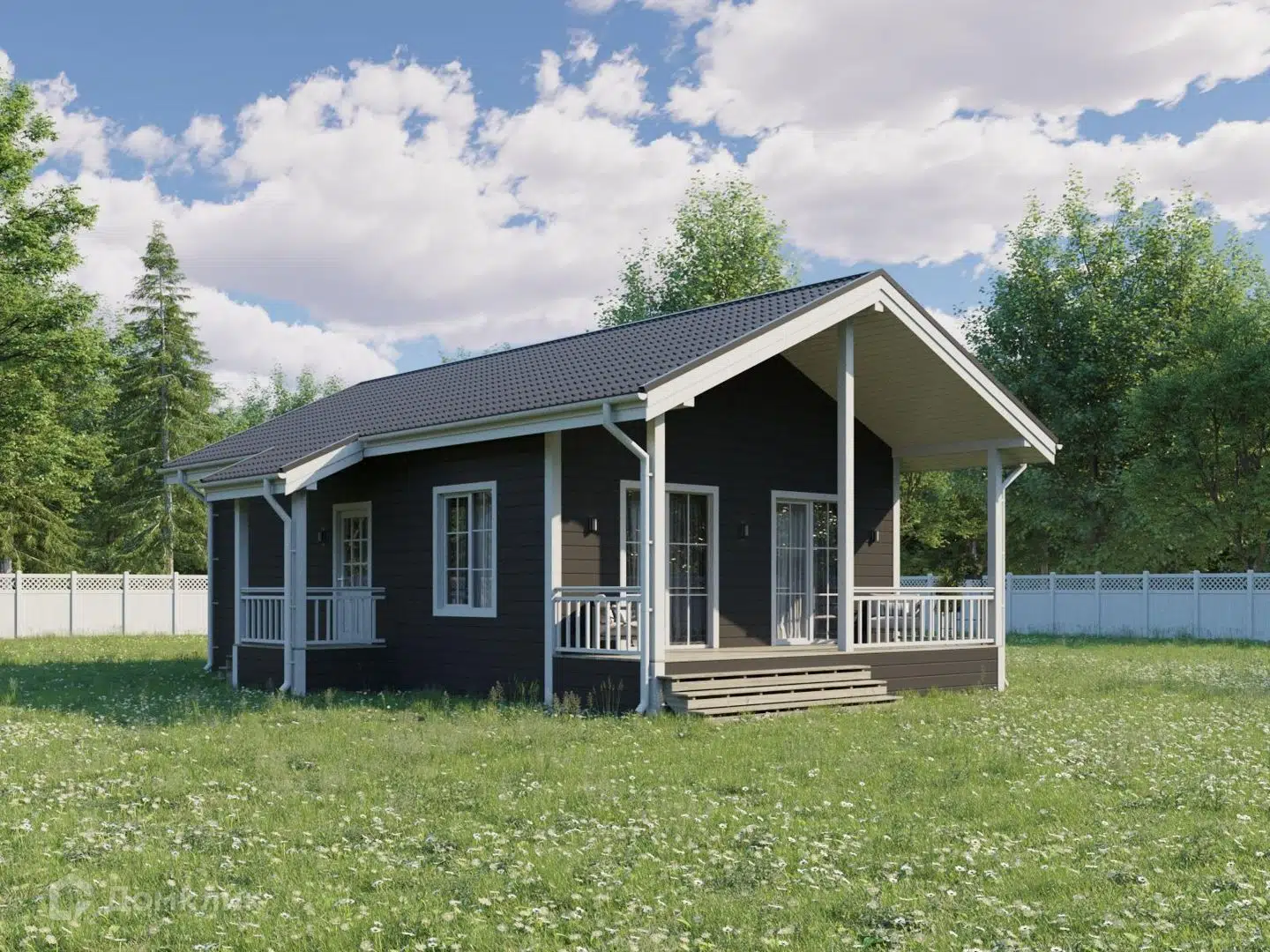 Проект дома «Классик 11» компании Авангард из материала SIP-панели площадью 78.52м² под ключ за 4269000₽ в Донецке | 1 этаж, 2 спальни, 1 санузел – Домклик