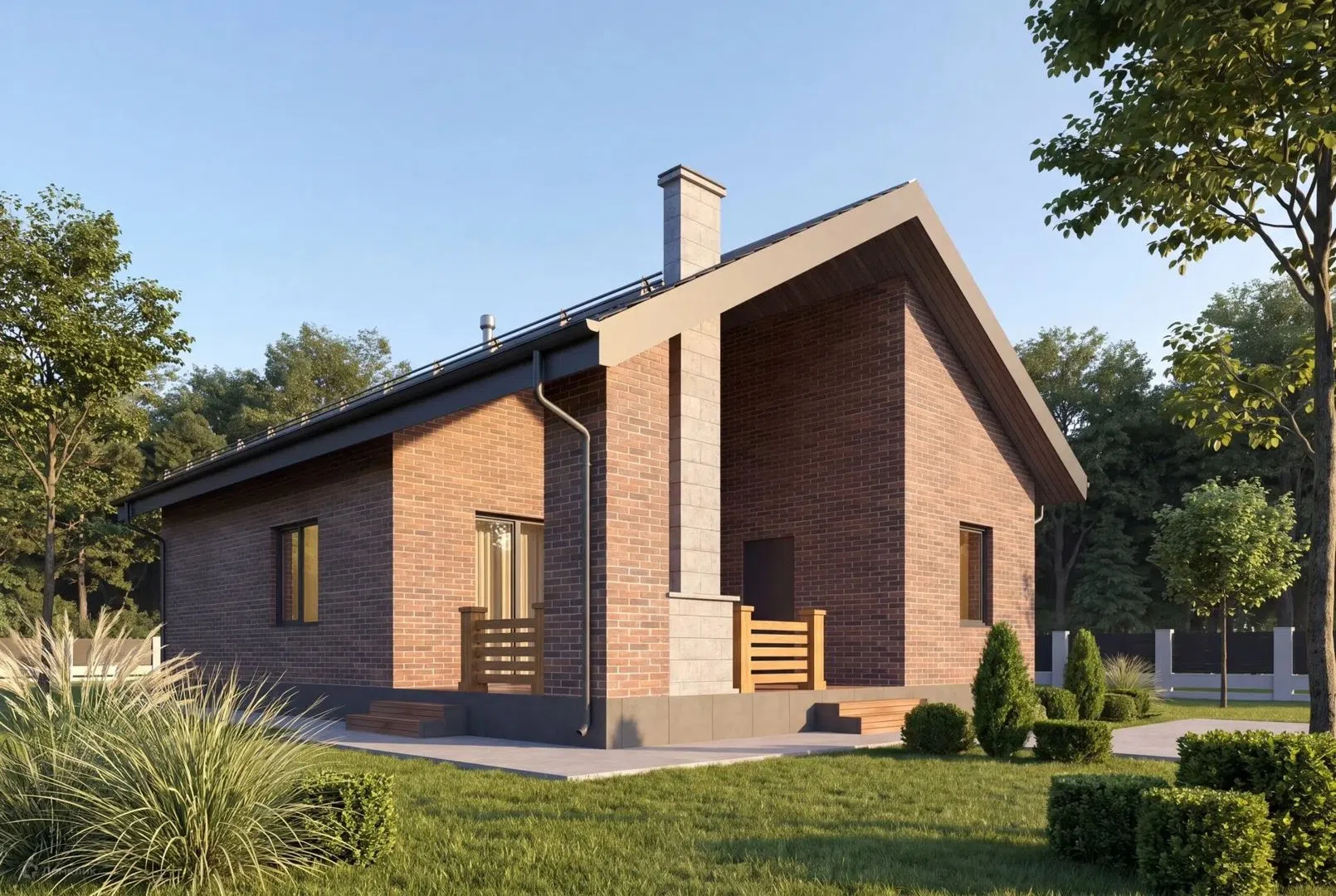 Проект дома «БК - 89» компании Буковый дом из материала Газобетонные блоки площадью 89м² под ключ за 15100000₽ в Донецке | 1 этаж, 2 спальни, 1 санузел – Домклик