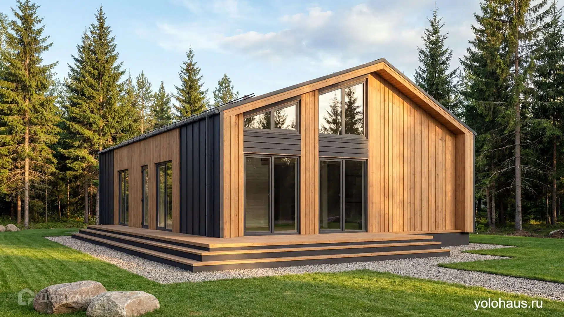 Проект дома «СИП С148» компании ЙОЛО ХАУС из материала SIP-панели площадью 116м² под ключ за 5456000₽ в Донецке | 1 этаж, 4 спальни, 2 санузла – Домклик