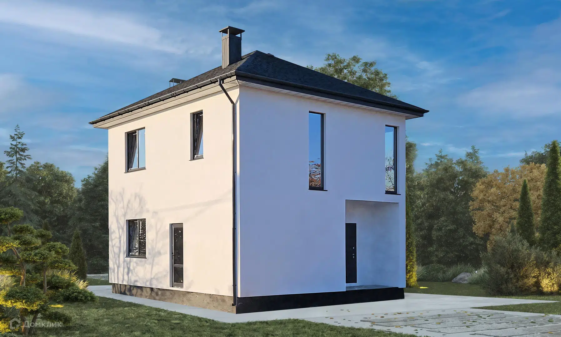 Проект дома «Фьорд» компании Сапфир из материала Газобетонные блоки площадью 91м² под ключ за 5655000₽ в Донецке | 2 этажа, 3 спальни, 2 санузла – Домклик