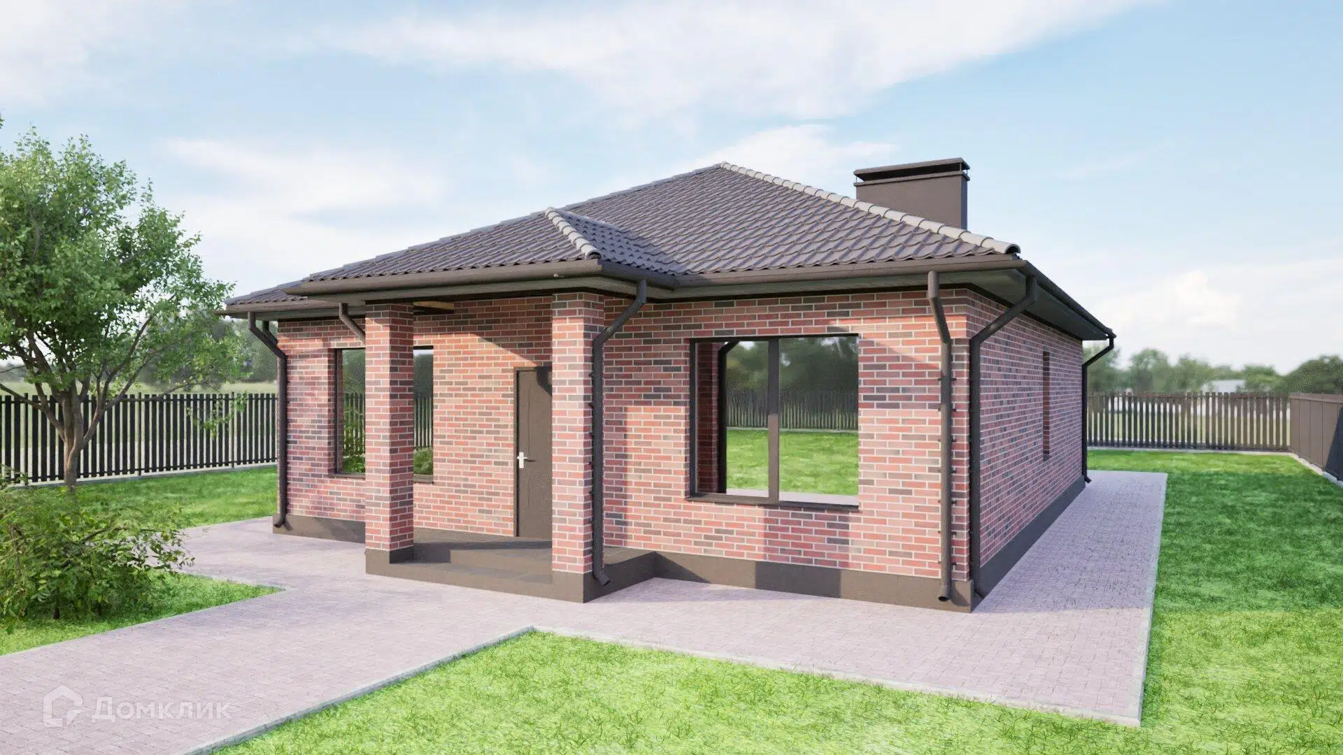 Проект дома «Жилой дом №100» компании ИП Арутюнян Аргам из материала Газобетонные блоки площадью 100м² под ключ за 5518000₽ в Донецке | 1 этаж, 3 спальни, 2 санузла – Домклик