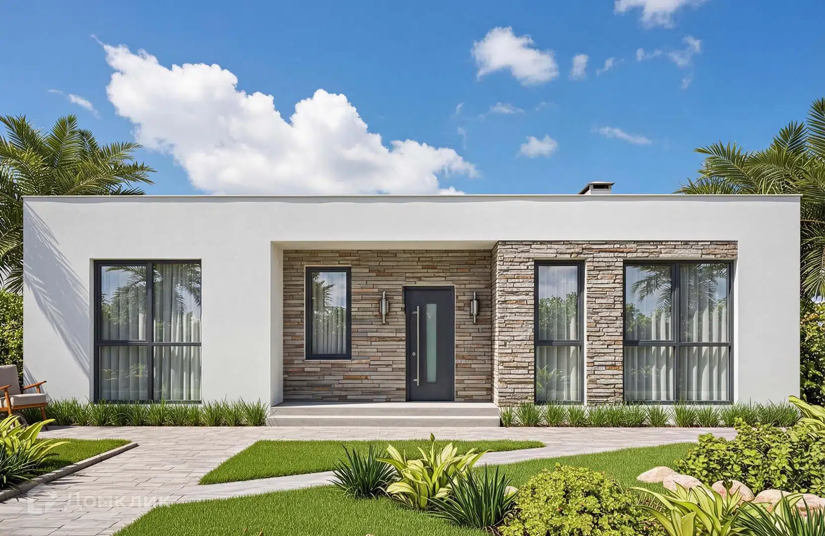 Проект дома «Проект №411» компании Новация из материала Газобетонные блоки площадью 120м² под ключ за 7304000₽ в Донецке | 1 этаж, 3 спальни, 2 санузла – Домклик