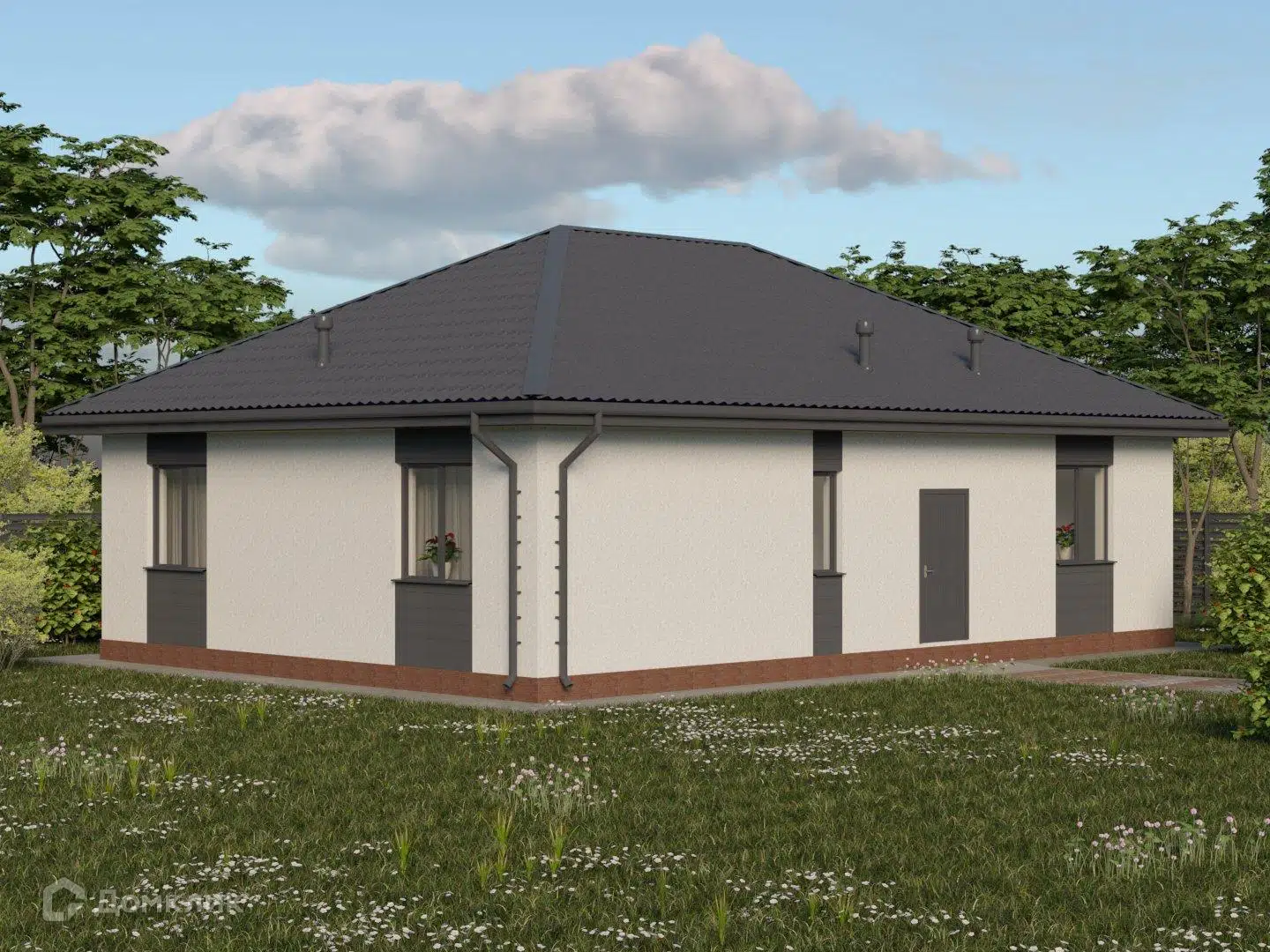 Проект дома «КС-12» компании КомфортСтрой64 из материала Керамические блоки площадью 104.3м² под ключ за 8500000₽ в Донецке | 1 этаж, 3 спальни, 1 санузел – Домклик