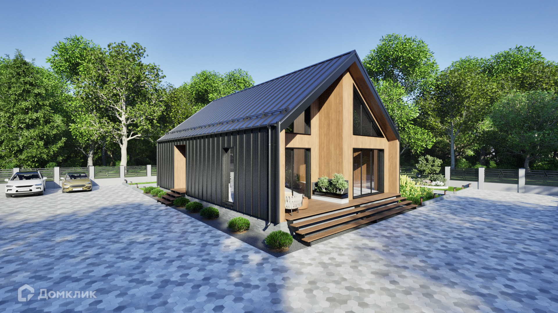 Проект дома «БарнХаус Премиум» компании Везём Дом из материала Каркасный дом площадью 134м² под ключ за 8450000₽ в Донецке | 2 этажа, 3 спальни, 2 санузла – Домклик