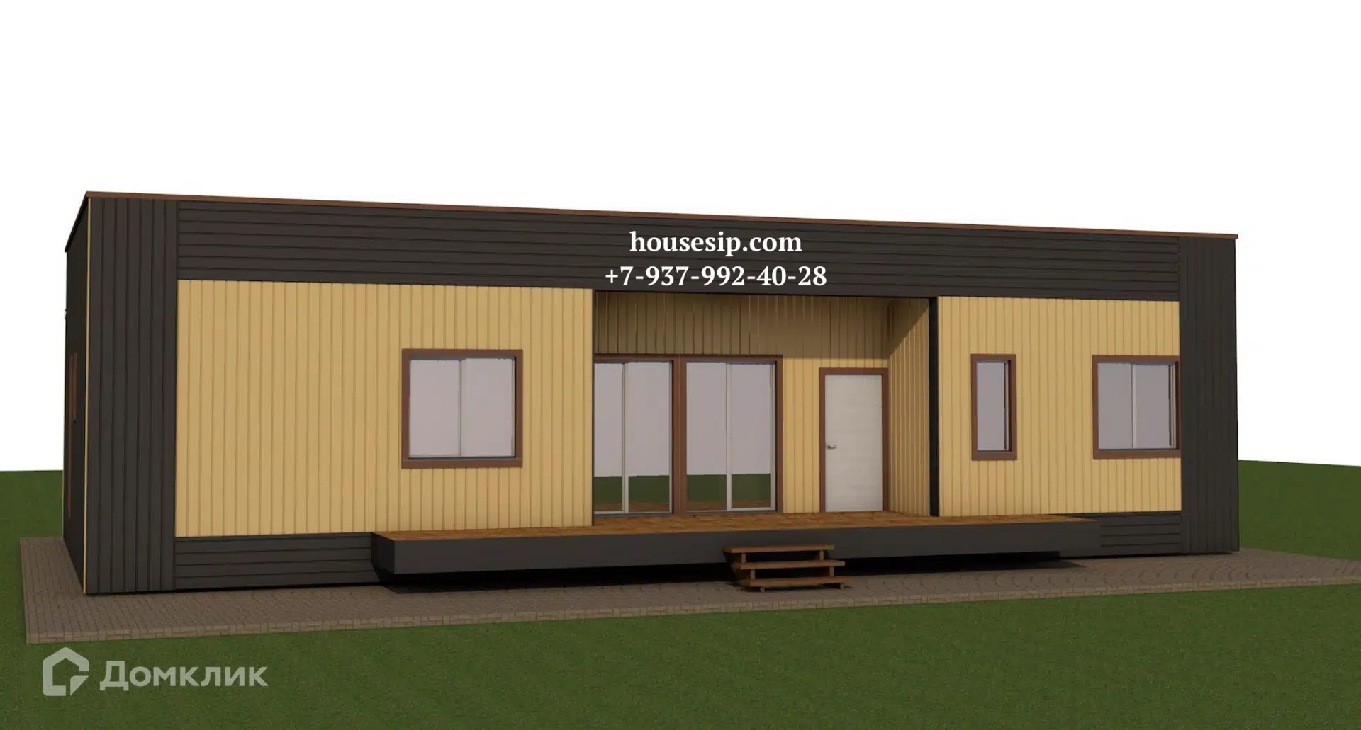 Проект дома «МАРК» компании Ассоциация СИП из материала SIP-панели площадью 152.8м² под ключ за 5950000₽ в Донецке | 1 этаж, 3 спальни, 2 санузла – Домклик