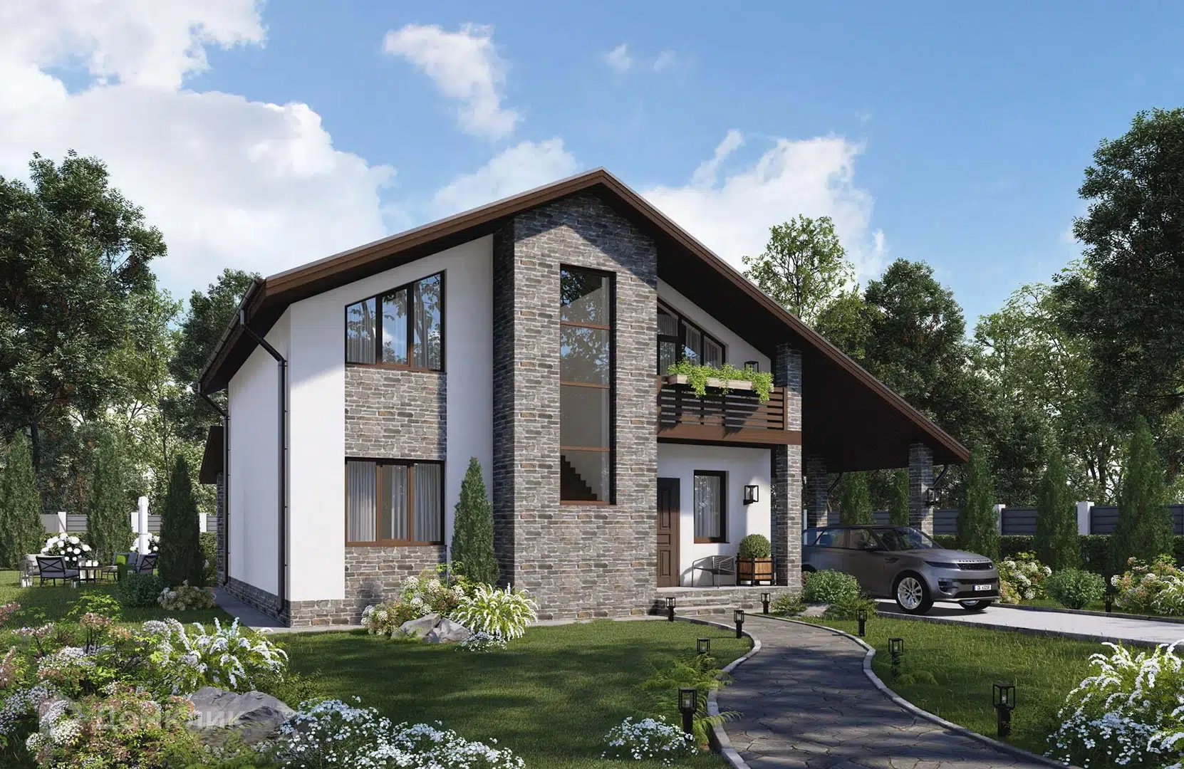 Проект дома «Проект №366» компании Новация из материала Керамические блоки площадью 152м² под ключ за 8398500₽ в Донецке | 2 этажа, 5 спален, 2 санузла – Домклик