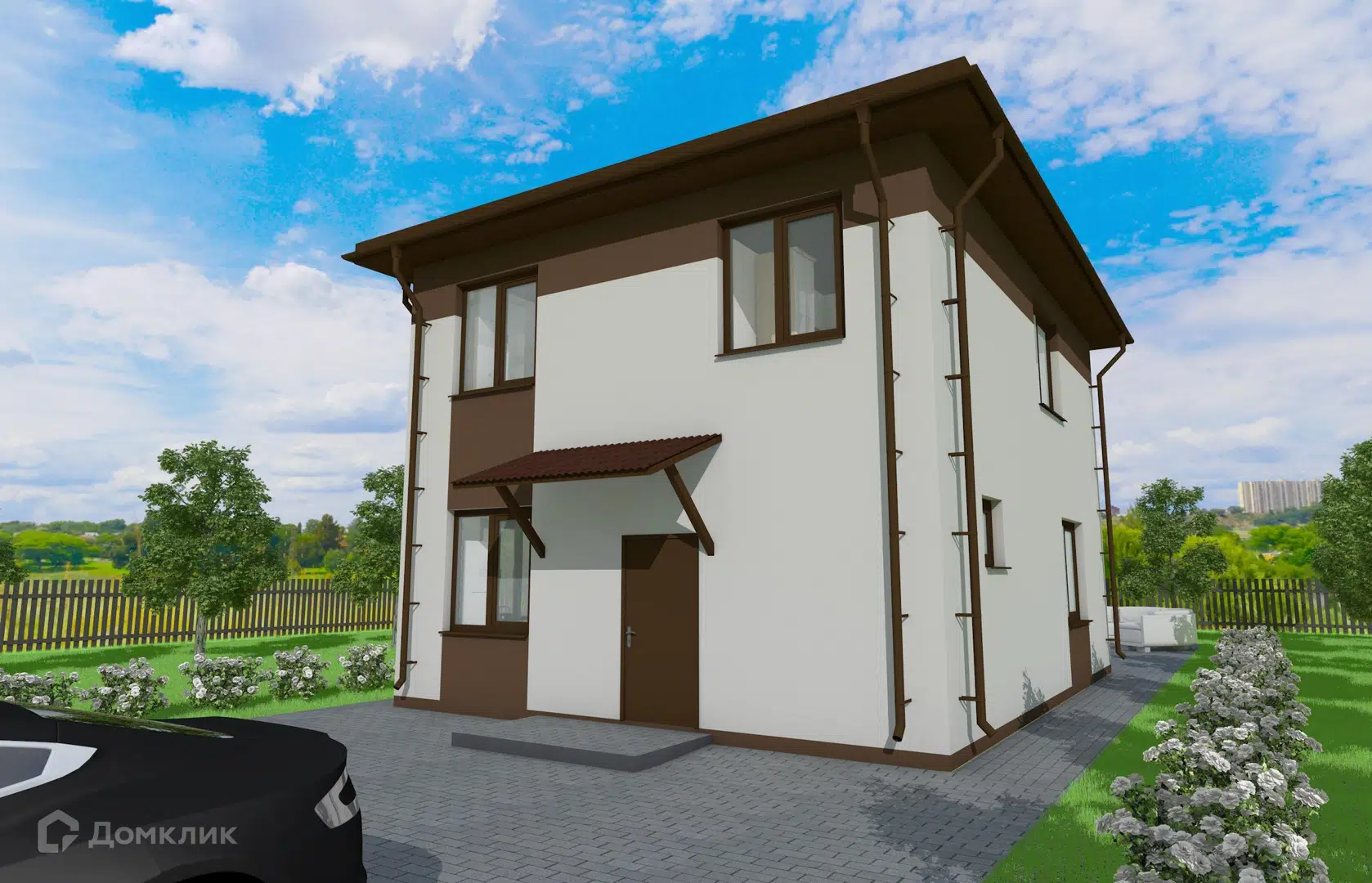 Проект дома «Двух Этажный Классик 64457» компании Nest Development из материала Газосиликатные блоки площадью 126.43м² под ключ за 6500000₽ в Донецке | 2 этажа, 5 спален, 3 санузла – Домклик