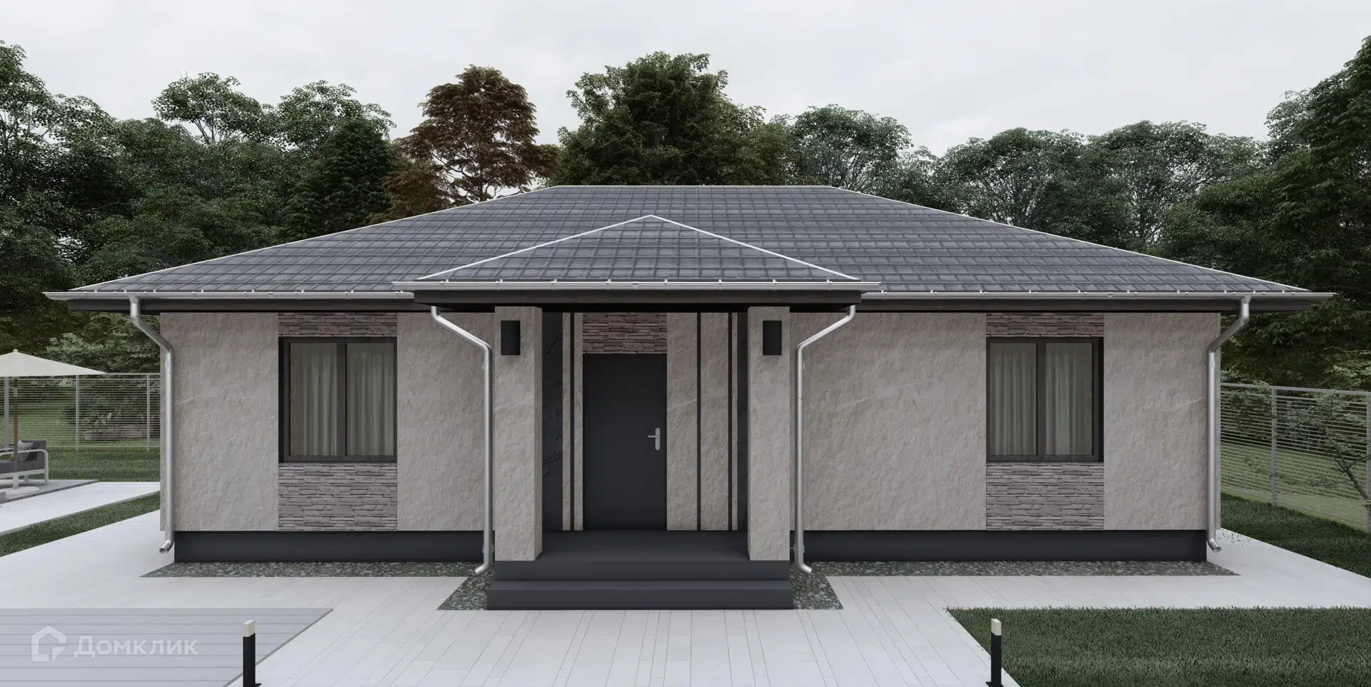 Проект дома «Итен-80гб» компании ООО «СК Антанта 24» из материала Газобетонные блоки площадью 80м² под ключ за 7500000₽ в Луганске | 1 этаж, 3 спальни, 1 санузел – Домклик