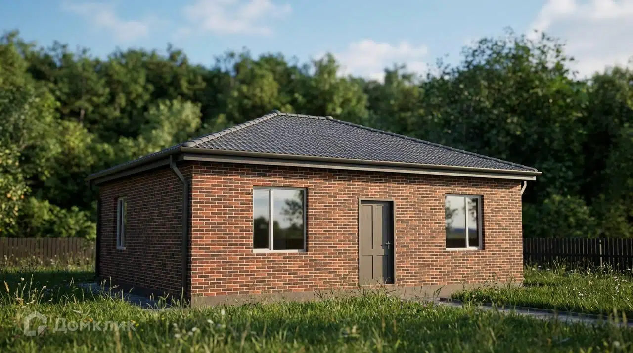 Проект дома «Проект Уют» компании ИП Петрова В.В. из материала Кирпич площадью 62.93м² под ключ за 3950000₽ в Донецке | 1 этаж, 2 спальни, 1 санузел – Домклик