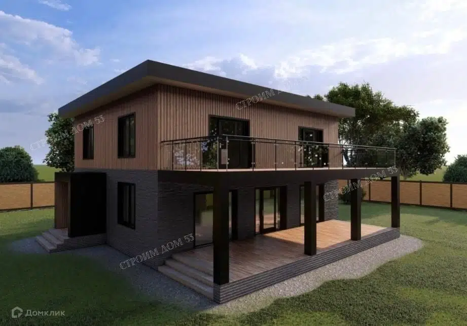 Проект дома «Двухэтажный дом из газобетона 10,5х11,5м ГБ-2» компании СК Строим Дом 53 из материала Газобетонные блоки площадью 274.6м² под ключ за 11100000₽ в Донецке | 2 этажа, 4 спальни, 2 санузла – Домклик